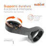 supporto manubrio bici subtel® compatibile con Stages Dash L200 / Dash M200 fissaggio sicuro, nero, staffa/mount frontale, modulabile orizzontale o verticale