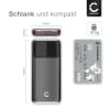 Powerbank 10000mAh - USB C 22,5W PD Schnelllade Kleine Power Bank mit LED Display für Apple iPhone, iPad, Airpods, Galaxy, Handy, Tablet - Flugzeug Sicher