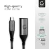 USB C Kabel for TV, Camera, DVD / Blu-ray Player, Gaming Console & Co. - HDMI > micro HDMI TV, DVD, Blu-Ray, Kamera, Skjerm - 15cm USB C til HDMI Standard (Type A) Ledning