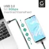 Universele USB A naar USB C kabel voor koptelefoons, camera's, mobiele telefoon en smartphone, tablet, smartwatch en meer - oplaad- & datakabel 2m grijs