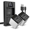 2x Battery 3000mAh+ Dual Charger