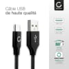 Câble USB Micro USB 2m pour tablette Tolino Shine / Shine 2 / Tab 7 / Tab 8 / Tab 8.9 / Vision 2 / Vision 3 - Transfert de données et charge 2A Nylon noir