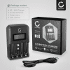 CELLONIC batteriladdare för 9V, AA- och AAA-batterier (NiMH) + 4x AAA-batterier om 1000mAh - Ladda 4 batterier på samma gång, av olika sort - Batteri-laddare med överladdningsskydd samt överhettningsskydd - battery charger för AAA- samt AA-batterier