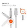 USB Kabel für Rode NT-USB / Podcaster - Ladekabel 3m PVC Datenkabel grau