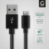 Micro USB Phone Charger Cable for BlackBerry Passport / Classic / Priv / Z10 / Q10 / Q5 / Bold Touch 9900 / DTEK50 1m Fast Charging 2A Smartphone Data Cable Nylon Black