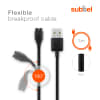 USB-kaapeli urheilukelloon Garmin Fenix 7, 6, 6 Pro, 6X Pro, Vivoactive 4, 4S, 3, Venu 2 - 1A, 1m latausjohto, Musta PVC kaapeli