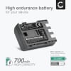 Batteri for Canon VIXIA HF R10, VIXIA HF R100, PowerShot G7, G9, EOS 350D, EOS400D, MD101 Kameraer 700mAh fra CELLONIC
