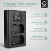 Caricabatterie Doppio USB CB-5L per BP-511 BP-512 (Canon EOS 5D 50D 40D 30D 300D 20D 10D PowerShot G3 G5 G1 MV700 ZR85) Caricatore Alimentatore