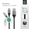 USB Kabel für - Ladekabel 2m 3A Nylon Datenkabel grau