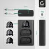 USB dobbel lader (DMW-BLK22) for Panasonic Lumix DC-GH5 II DC-GH6 DC-S5 G9 GH5S + 1m + USB Kabel fra CELLONIC