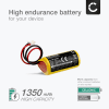 Batteri for Verisure Brandvarnare, Camera Detector, Night Control, Roykvarsler, Sirene, Voice 1350mAh fra CELLONIC