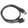 USB-johto MP3-soittimeen Sony Walkman NW-A55L NWZ-ZX2, NWZ-A15, -A10, NWZ-A816, -A818, NWZ-E858, NWZ-ZX1, -ZX100 - 480 MBit/s - USB 2.0, 1m datakaapeli. Musta PVC USB-kaapeli