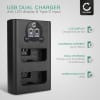 Chargeur Double USB LP-E5 pour batterie LC-E5 CBC-E5 de Canon EOS 1000D, EOS 500D, EOS 450D