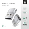 2x USBC to USBA Adapters - USB C Female to USB A Male Converter Charging & Fast Data Transfer Connector for iPhone, iPad, Galaxy, Phone, Tablet, Laptop - Silver