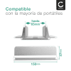 CELLONIC® Soporte ordenador portatil de ABS y color plateado, Soporte vertical portatil para ordenadores Apple, Lenovo, HP, Dell, Acer, Asus, tablets o teléfonos móviles, Soporte regulable