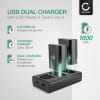 2x Batteri for Panasonic Lumix DC-GH5 II DC-GH6 DC-S5 G9 GH5 GH5S kamera - Reservebatteri DMW-BLK22 1600mAh + USB Dobbel Batterilader DMW-BTC15, Kamerabatteri Lader