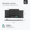 1x Batteri för Apple MacBook Air 13 - A1466, A1369, MC503, MC504, Apple A1369 7.6V 4800mAh + skruvmejsel-set från CELLONIC