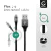 USB Data Cable for Teufel Airy, Airy True Wireless, Real Blue, Real Blue NC, Move BT 2A Charging Cable for Headphones / Headsets 2m File Transfer Nylon - Grey