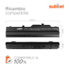 Batteria subtel® BTY-S11 / BTY-S12 / BTY-S13 per notebook MSI Wind U90 / U100 / U110 / U115 / U120 / U123 / U135 / U200 / U210 / U230 / U270 Affidabile ricambio da 4400mAh Sostituzione ottimale per computer portatile laptop MSI