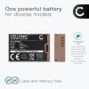 Batteri med typ C input for Canon EOS 100D, EOS Kiss X7, EOS M, EOS M10, EOS M100, EOS M2, EOS M50 LP-E12 (750mAh, 7.4V) fra CELLONIC