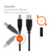 Cavo per stampante con connettore USB A e connettore USB B – Filo lungo 1,8 metri, cavo USB di trasmissione 480 MBit/s - USB 2.0 senza interruzioni per tutte le stampanti con porta USB B, in PVC nero