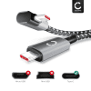 2xUSB C til USB C lade- og datakabel 100W, L-formet, rett vinkel 1 m - USB C-kabel av flettet nylon, USB 3.1, 10 Gbit/s, 8K for mobiltelefon, nettbrett, smartklokke, GPS, høyttalere og mye mer