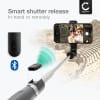 2-in-1 Bastone da selfie & cavalletto - asta telescopia lunga 1 metro per stabili selfie - treppiede estraibile con telecomando bluetooth per cellulari smartphone e fotocamere - Compatibile con iPhone Gopro telefoni Android  -Colore nero