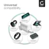1 Port USB Charger 5V 1A 5W Fast Smart Charging Mains Wall USB Adapter Outlet Socket 100V-240V for Mobile Phone, Tablet, Speakers, Powerbank - White