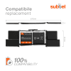 Battery for Apple Macbook Pro 15 Touch - A1990 (Mid 2018 / 2019), 020-02391, A1953 11.4V 7300mAh from subtel