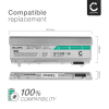 Batteri for Dell Latitude E6500, E6410, E6400, E6510, Precision M4500, M4400, M2400, Dell DFNCH, PT434, MP490 6600mAh 11.1V fra CELLONIC