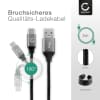 USB Kabel für Motorola Edge, Edge Plus, G7, G7 Plus, G7 Play, Moto G6, G7, G8, G8 Power, G9 Plus - Ladekabel 2m 3A Nylon Datenkabel grau