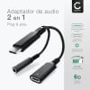 Adaptador de USB C a jack y carga rápida de 60 W, adaptador 2en1 de tipo C a auriculares de 3,5 mm