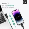 USB C till USB C 100W (PD) -kabel L-formad rät vinkel 1m nylon laddning datakabel USB 3.1 10 Gbps 8K för mobiltelefon, surfplatta, smartklocka, GPS, högtalare och mer