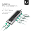 8-in-1 USB Splitter Hub – USB C til HDMI-adapter 4K @ 60Hz, USB type C, 3x USB A PD 3.0, SD, Micro SD og Ethernet – USB C dongle for Mac OS, Windows, Android