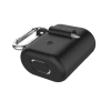 Custodia, colore nero, per Huawei Freebuds 2, Honor Flypods pro guscio protettivo per auricolari, case anti-graffi, cover antiurti con utile moschettone per agganciarlo a borsa, zaino, marsupio