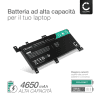 Batteria per portatile ASUS VivoBook X556UQ, X556UJ, X556UB, X556UA, C21N1509 ricambio per laptop 3800mAh 7.6V