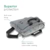 Sac à bandoulière pour ordinateur portable – Serviette de protection et de transport universelle multi-compartiments 14,1”-15,4” pour ordinateur portable, pour le travail, les études, le bureau et les déplacements – gris