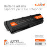 Battery for HP G62, G72, 650, 630, 450, Compaq Presario CQ58, CQ57, CQ56, Pavilion dv6-6000 10.8V - 11.1V 8800mAh from subtel