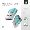 2x USBC USB Adapter - Verloopstuk van USB-C (female) naar USB-A (male) met connector voor laden en snelle gegevensoverdracht voor iPhone, iPad, Galaxy, Huawei, telefoon, tablet en laptop - groen