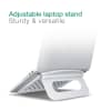 Universelt laptopstativ – Justerbart, lett, ergonomisk, kjølende, bærbart datamaskinholder - Ventilert, sammenleggbart notatbokstativ for arbeid, skrivebord, bord – Hvit