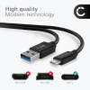 USB C Type C til USB A kabel for Apple iPhone 17, 16, 17 Pro Max, 16 Pro, 16 Pro Max, 17 Pro, 16e, 16 Plus Samsung Galaxy S25 Ultra, S25 Google Pixel 10, 9a, 10 Pro, 10 Pro XL Xiaomi 15 Ultra, Redmi Note 14 Pro+, Note 14 Pro, 15T Pro OnePlus 13 3A hurtigladende datakabel svart, Nylon, 1m fra CELLONIC