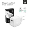 2x USB Charger EU-Plug 5V 2.4A 12W Fast Smart Charging Mains Wall USB Adapter Outlet Socket 100V-240V for Mobile Phone, Tablet, Speakers, Powerbank - White