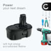 Batteri 18V, 3Ah, NiMH for Dewalt DC390, DC925, DC385, DW936, DW97, DC020, DC212, - DC9096, DE9039, DE9095, DE9096, DE9098, DE9503 Reservebatteri