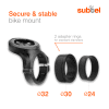 subtel® Supporto adattatore per tubi di 25 mm & 32 mm di bici per Garmin Edge, Sigma Sport Rox, Bryton Rider, Mio Cyclo, iGPSPORT fissaggio di fanale, luce o navigatore ciclocomputer tachimetro nero kit di attacco con riduzioni, chiavini e viti