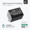 Batteria NP-FH100 NP-FH60 -FH50 per fotocamera Sony HDR-CX105 CS505 CX11 HDR-SR12 SR11 SR10 HDR-HC9 HC3 HDR-XR520 DCR-SX30 DCR-SR55 Affidabile ricambio da 1300mAh, marca CELLONIC®