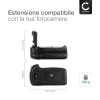 Impugnatura Battery Grip BG-E16 per fotocamera Canon EOS 7D Mark II camera grip LP-E6N accessorio multifunzione per fotografia verticale, 380 grammi