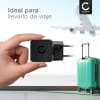 Cargador universal con puertos USB C y USB A - Adaptador de corriente USB C de 20 W + USB QC3.0 para iPhone, Samsung, iPad, Huawei, Tablet, Switch, PSP, GPS y mucho más - negro