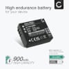 Batteri for Panasonic Lumix TZ5, TZ3, TZ1, TZ4, TZ2, TZ50, TZ15, TZ11, CGA-S007 Kameraer 900mAh fra CELLONIC