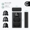 2x Batteri for Sony Alpha 7 IV, A6700, A6600, A7S III, Alpha 9, A9 kamera - Reservebatteri NP-FZ100 1600mAh + USB Dobbel Batterilader BC-QZ1, Kamerabatteri Lader