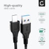 Universal USB-C long tip Type C Cable for Mobile Phones, Tablets, GPS, Speakers 3A Fast Data Transfer 1m PVC Charging / Charger Lead - Black